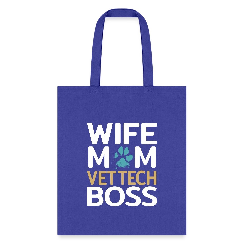 Wife Mom Vet Tech Boss Tote Bag - Canvas Graphic Print Tote