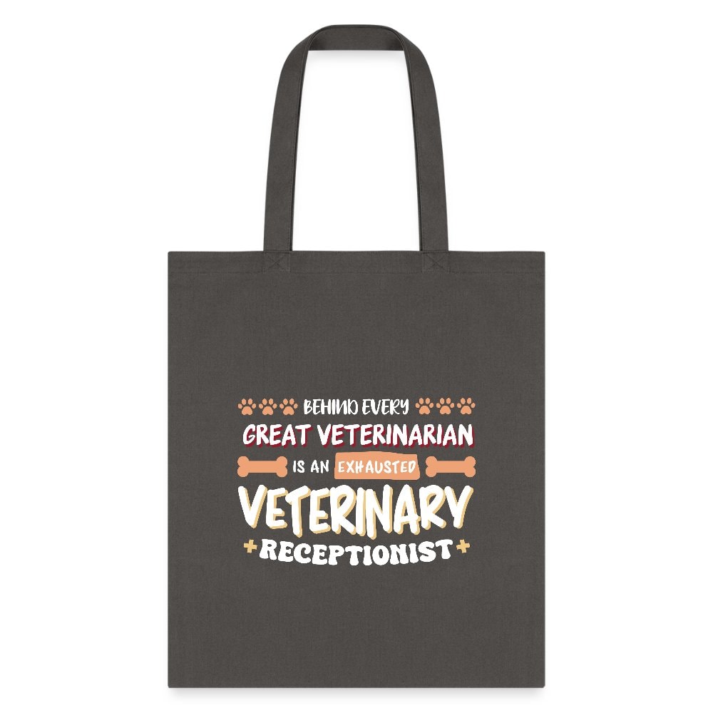 Exhausted Veterinary Receptionist Cotton Tote Bag - Vet Staff Gift