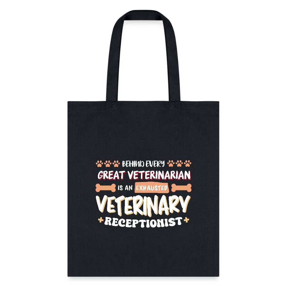 Exhausted Veterinary Receptionist Cotton Tote Bag - Vet Staff Gift