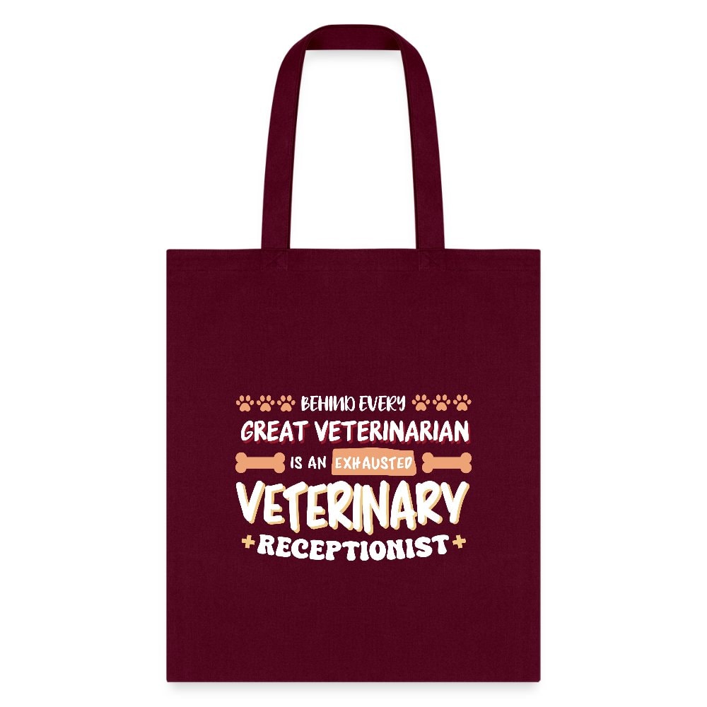 Exhausted Veterinary Receptionist Cotton Tote Bag - Vet Staff Gift