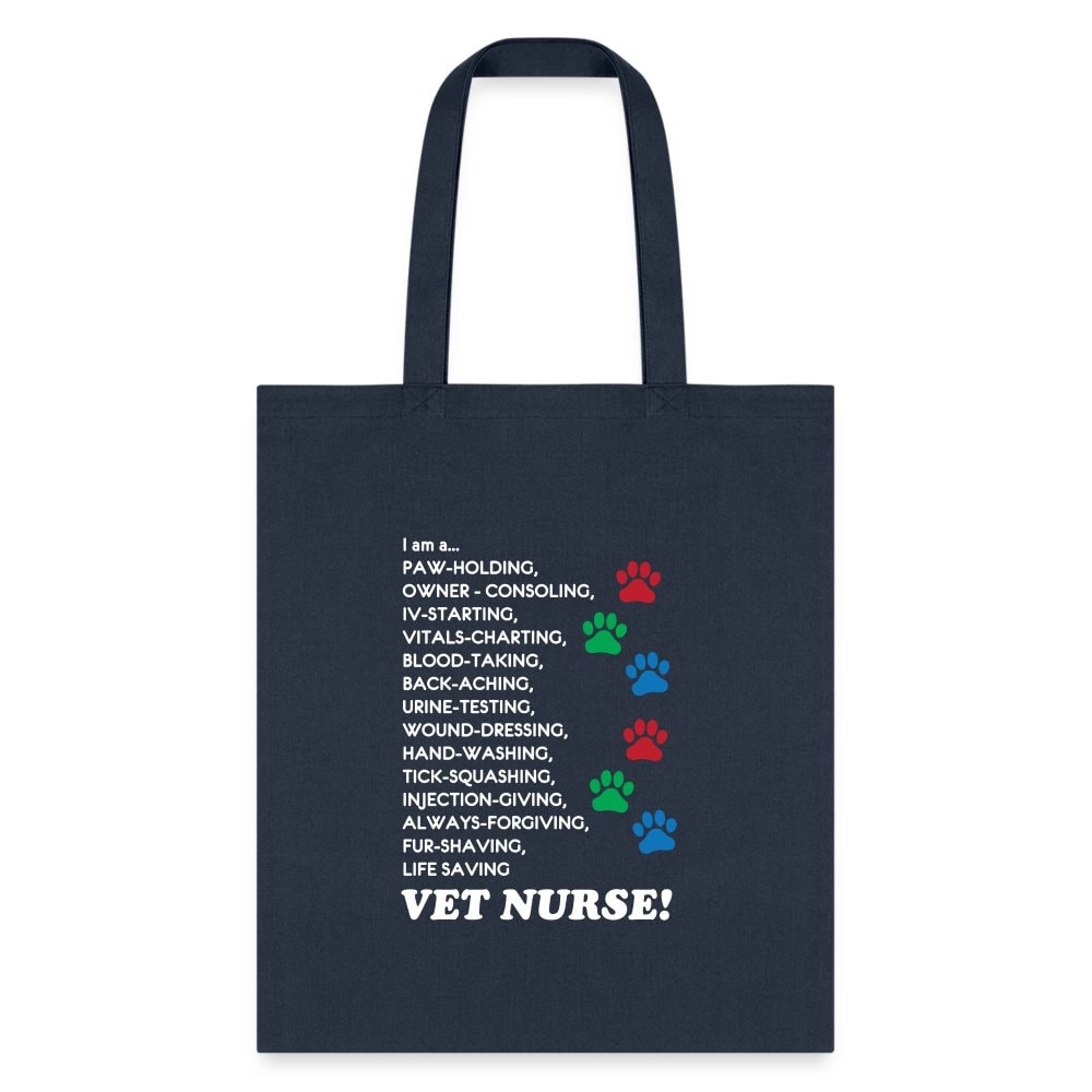 I Am a Vet Nurse Cotton Tote Bag - Durable Reusable Shopping Tote