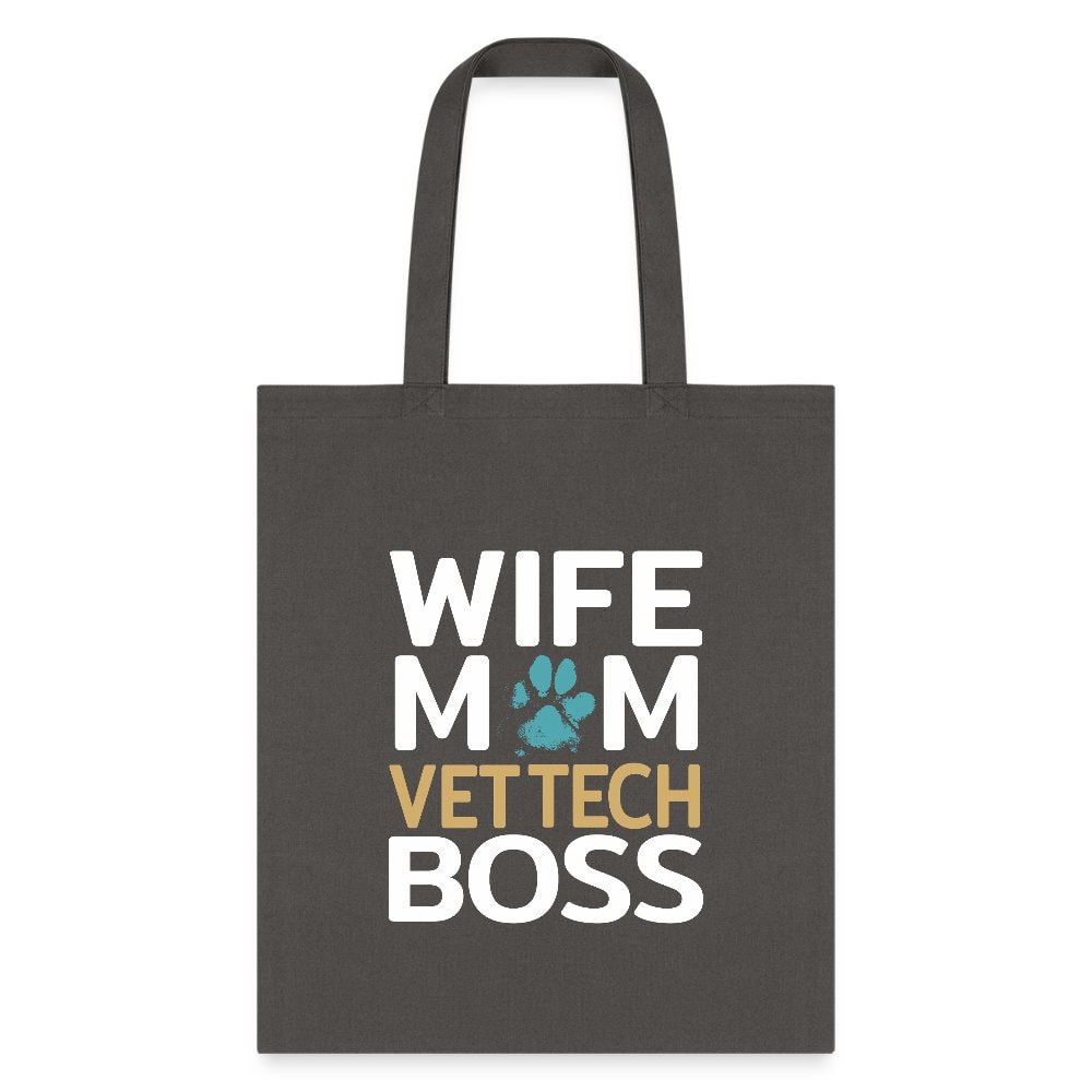 Wife Mom Vet Tech Boss Tote Bag - Canvas Graphic Print Tote