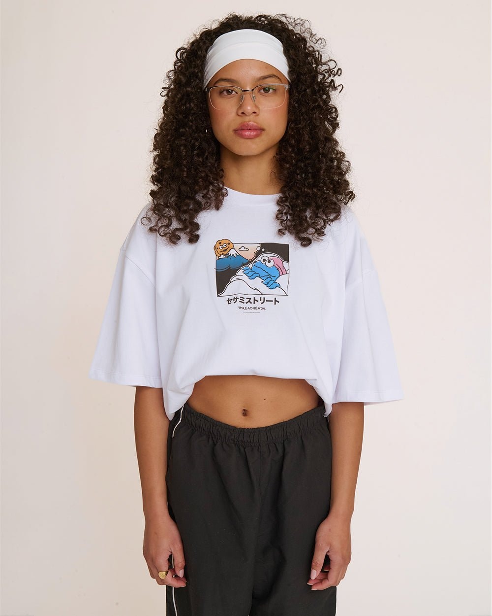 Cookie Monster Fuji Dreaming Oversized Graphic Tee Unisex 100% Combed Cotton