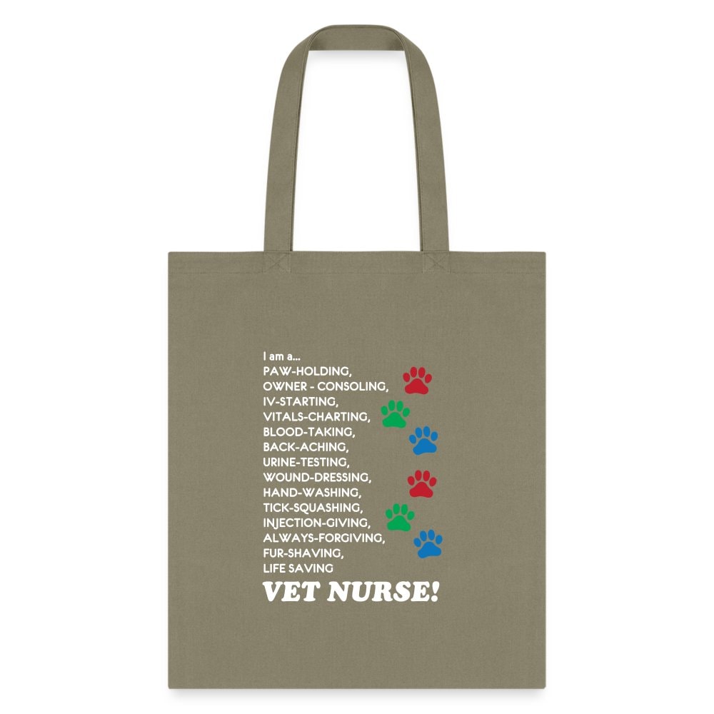I Am a Vet Nurse Cotton Tote Bag - Durable Reusable Shopping Tote