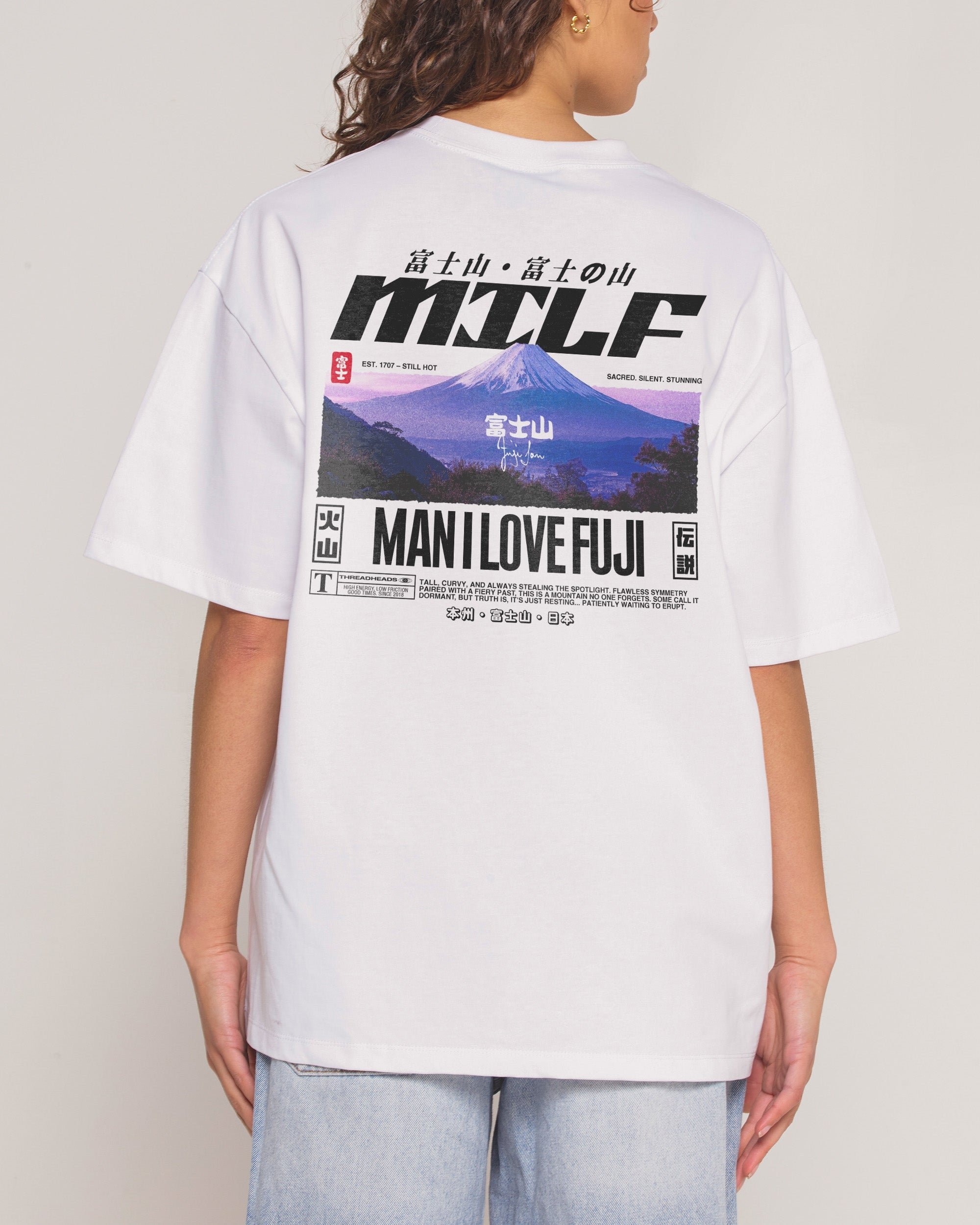 MILF Fuji Oversized Graphic Tee - Unisex 90s Boxy Fit 100% Combed Cotton 275gsm