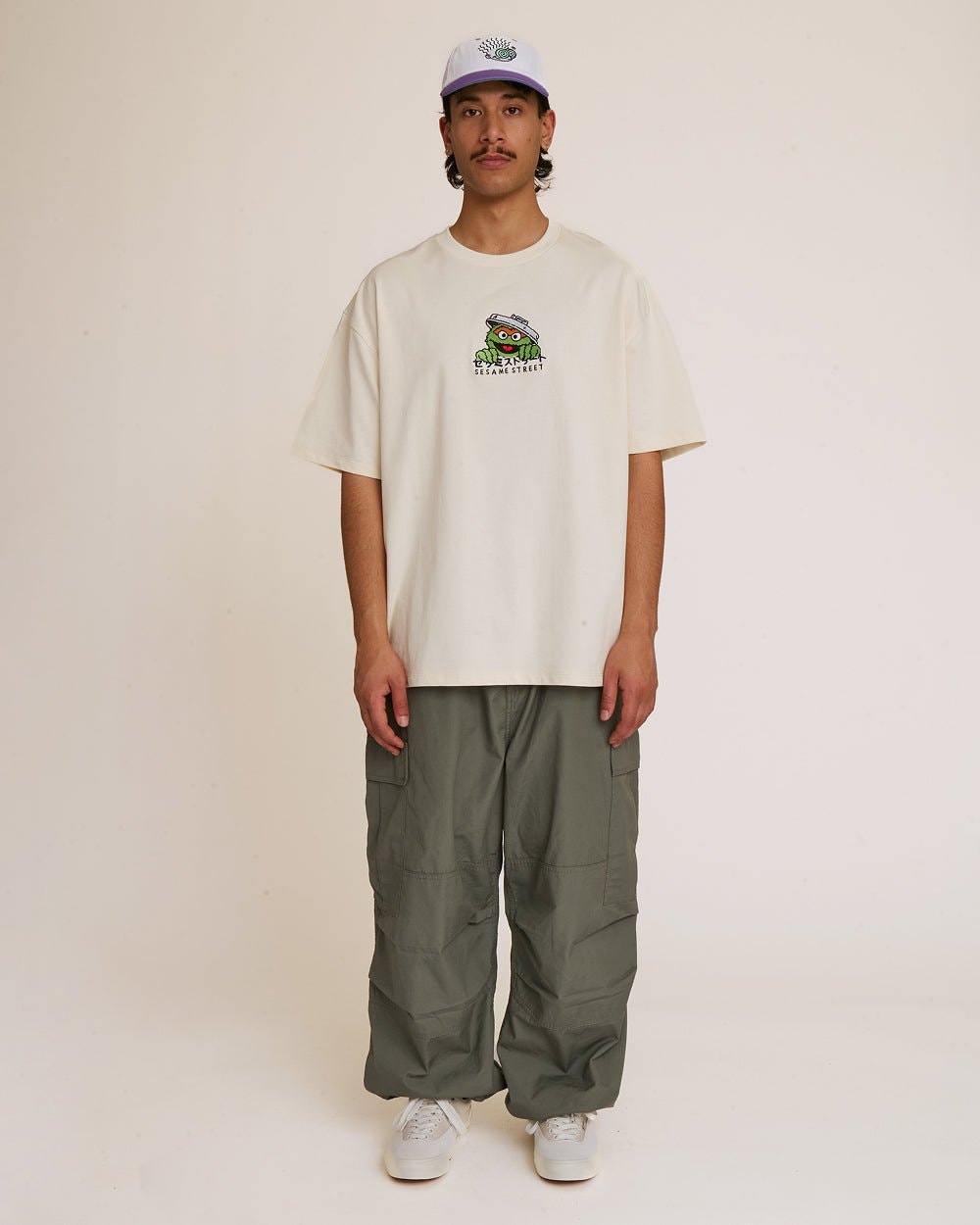 Oscar Tokyo Oversized Embroidered Sesame Street Tee - Unisex 100% Combed Cotton