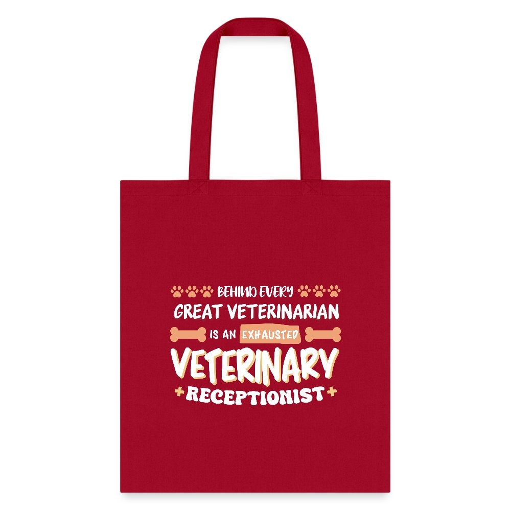 Exhausted Veterinary Receptionist Cotton Tote Bag - Vet Staff Gift