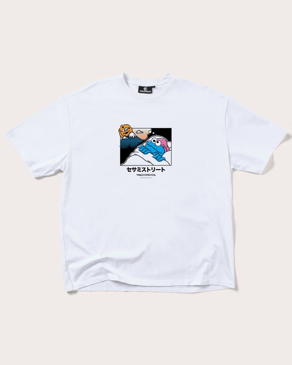 Cookie Monster Fuji Dreaming Oversized Graphic Tee Unisex 100% Combed Cotton