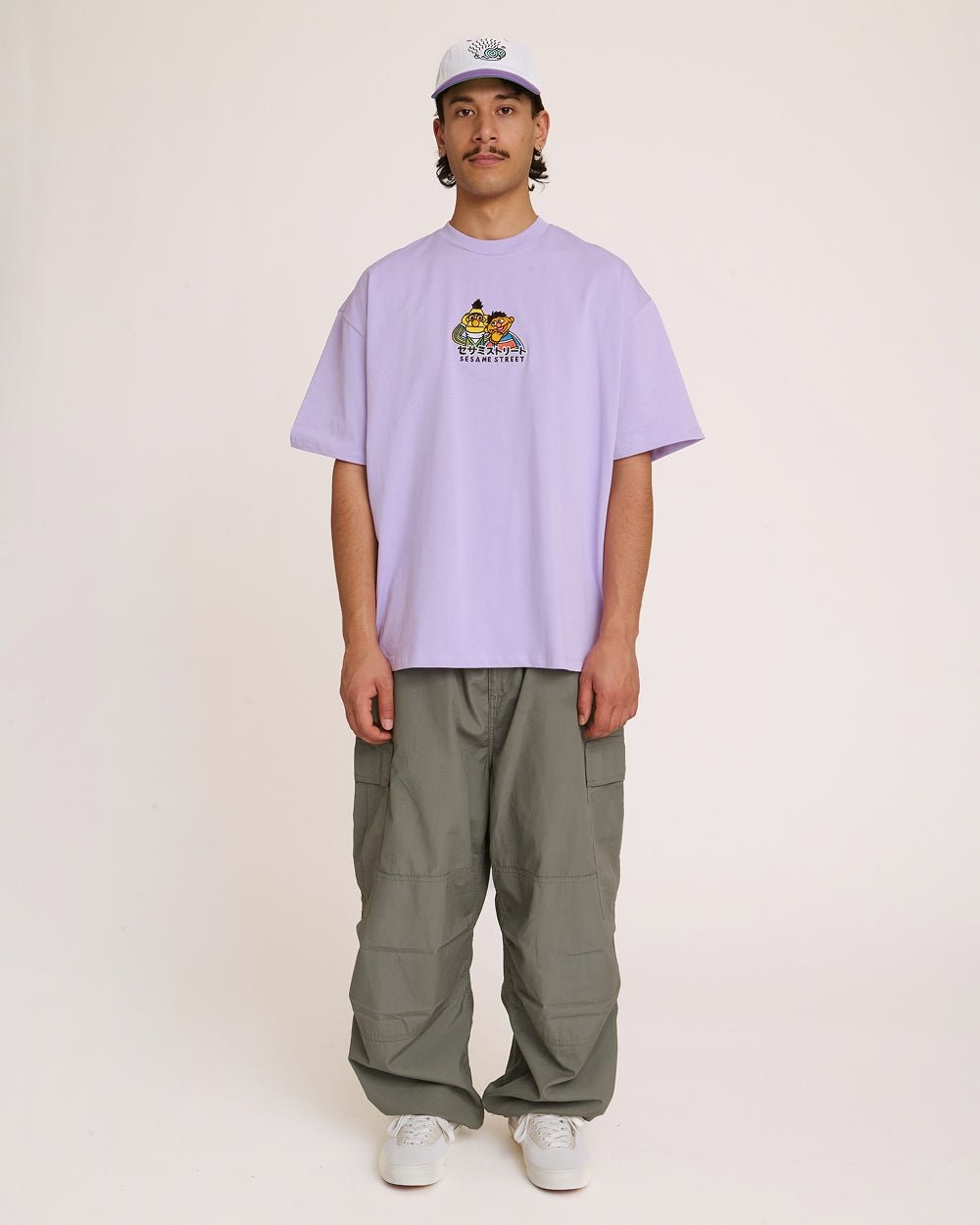Bert and Ernie Tokyo Oversized Embroidered T-Shirt - Unisex 100% Combed Cotton