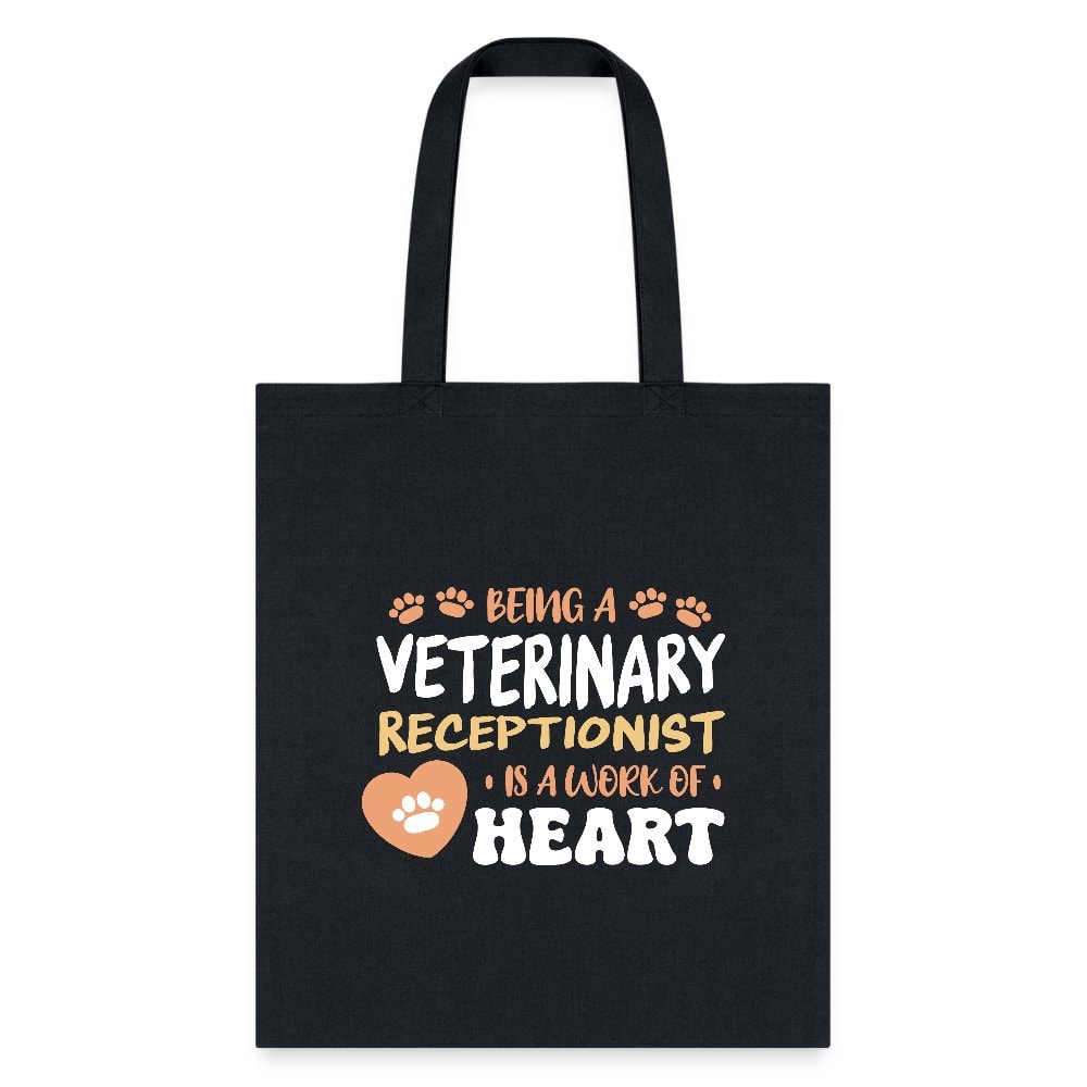 Veterinary Receptionist Work of Heart Cotton Tote Bag - Vet Staff Gift