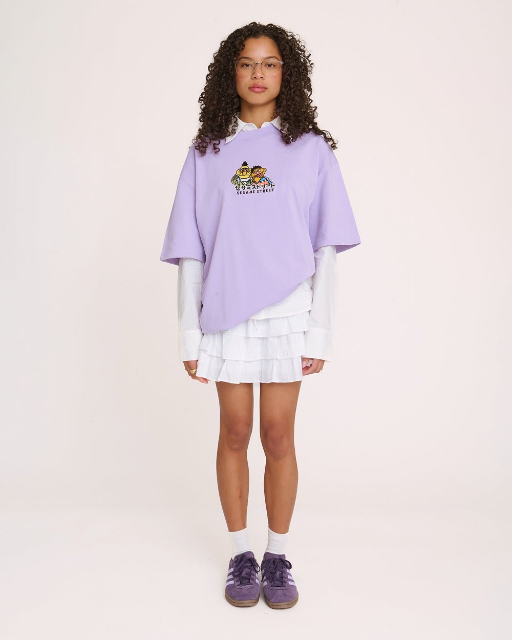 Bert and Ernie Tokyo Oversized Embroidered T-Shirt - Unisex 100% Combed Cotton