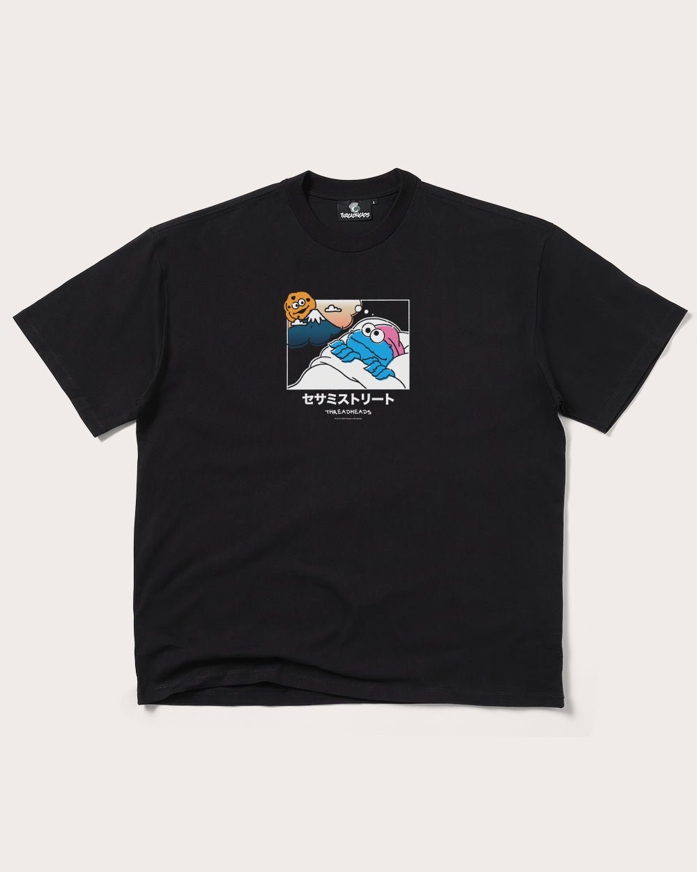Cookie Monster Fuji Dreaming Oversized Graphic Tee Unisex 100% Combed Cotton
