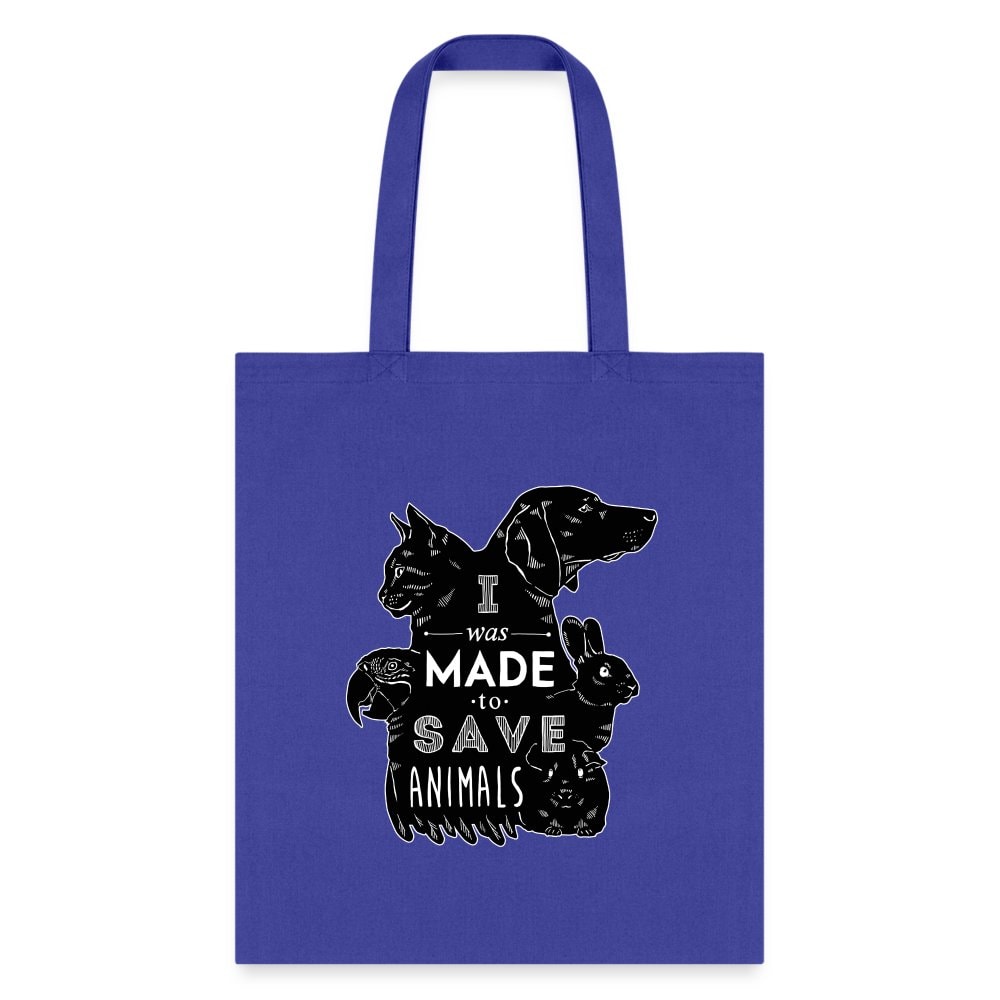 Veterinary I Was Made to Save Animals Black Cotton Tote Bag