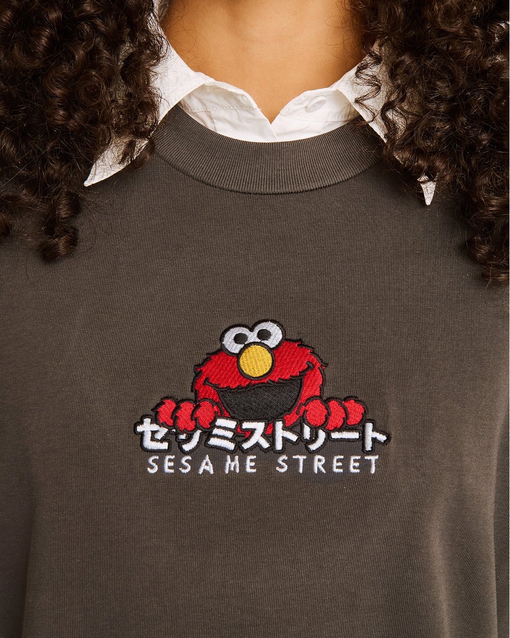 Elmo Tokyo Oversized Embroidered Tee Sesame Street Unisex 100% Combed Cotton