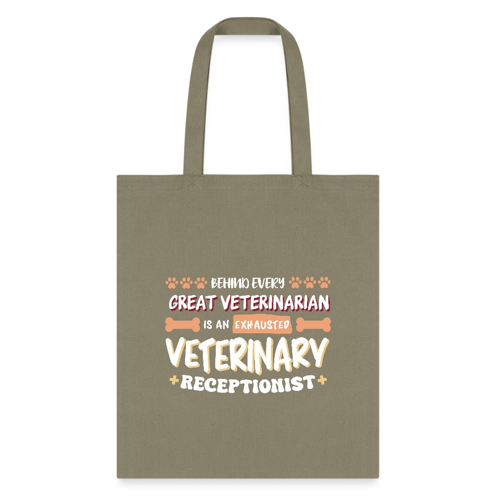 Exhausted Veterinary Receptionist Cotton Tote Bag - Vet Staff Gift
