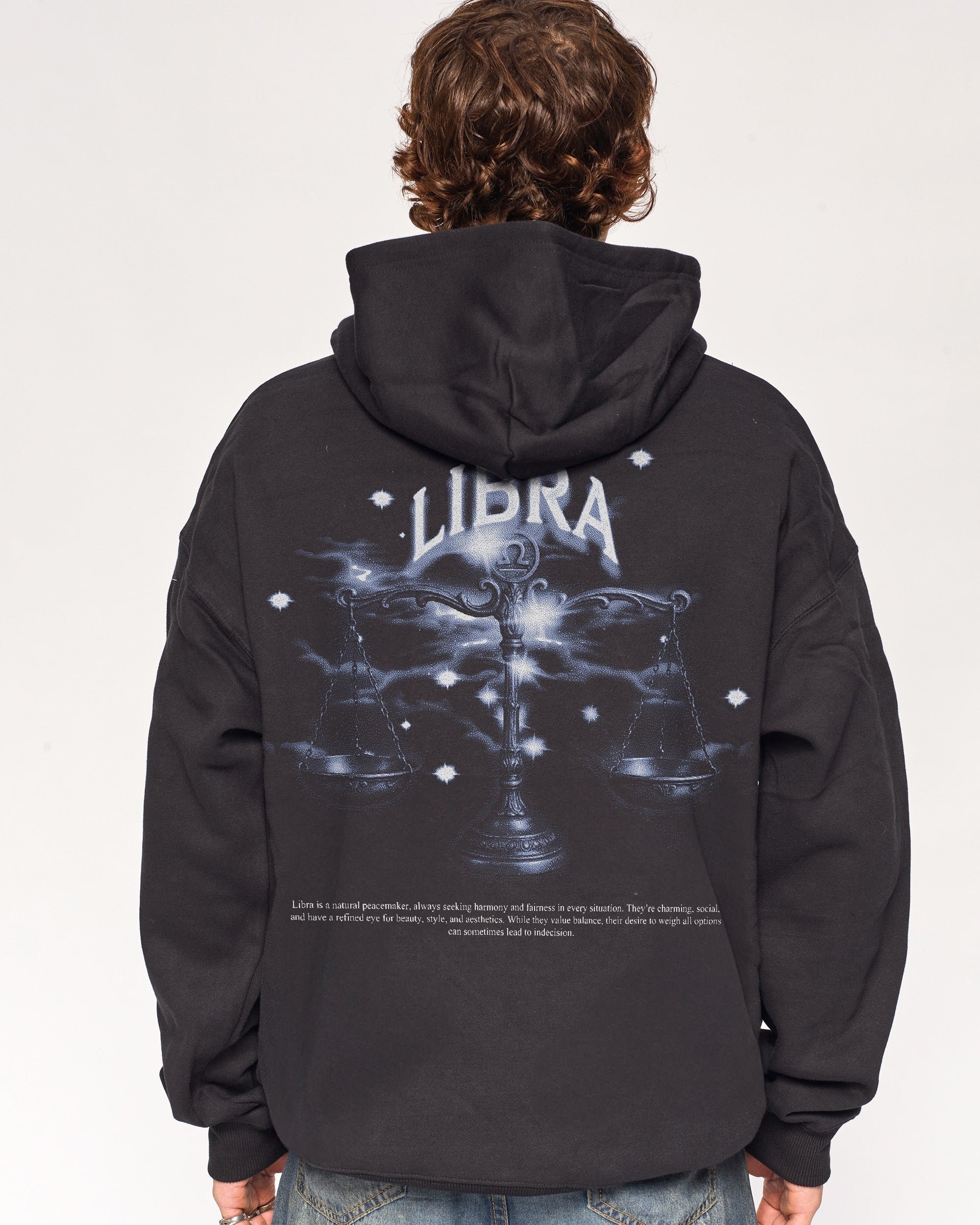 The Libra Hoodie - Premium Unisex Graphic Hoodie 90s Boxy Fit Cotton Polyester