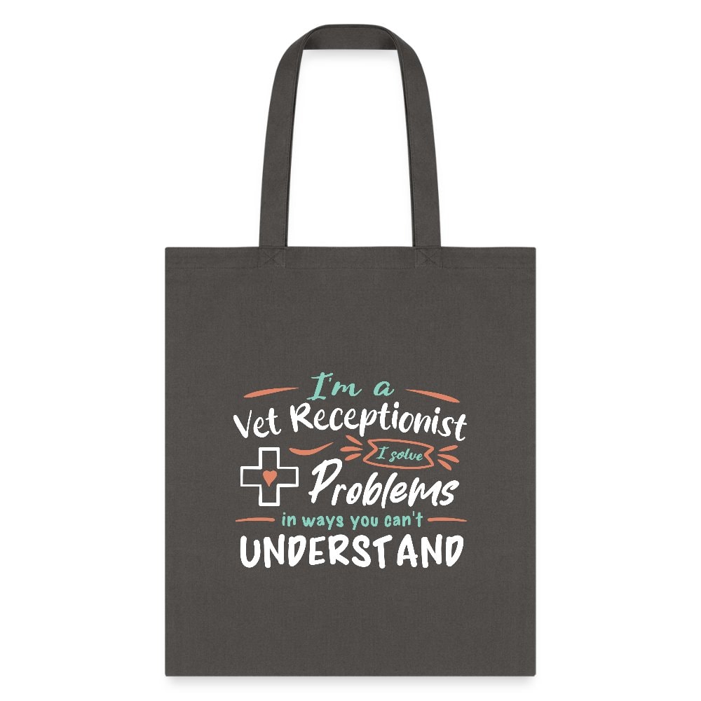 Vet Receptionist I Solve Problems Cotton Tote Bag - Veterinary Medicine Design